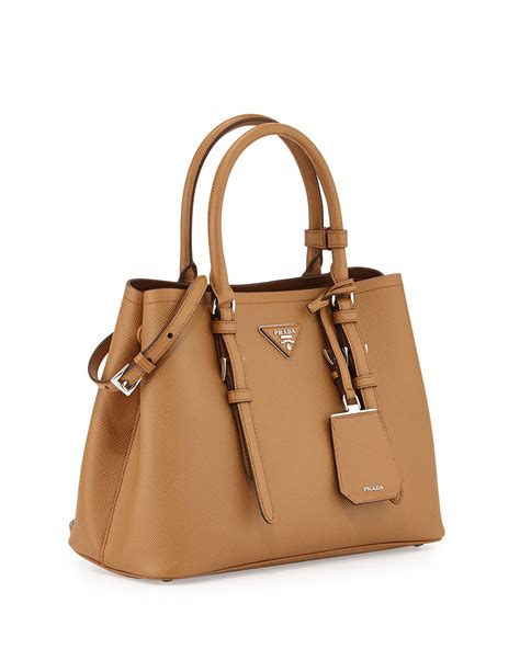 prada saffiano cuir double bag.